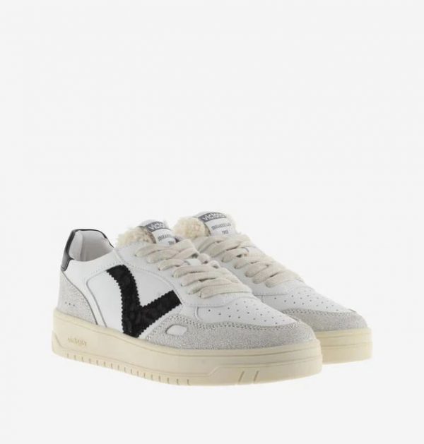 VICTORIA Seul Effet Cuir Blanc Noir