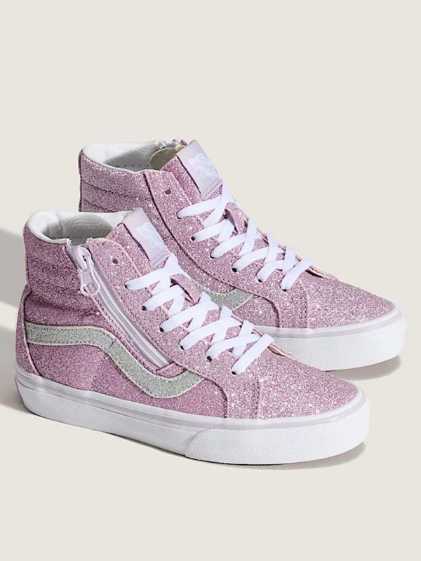 VANS sk8 hi Reissue Side Zip Glitter Lilac Mister