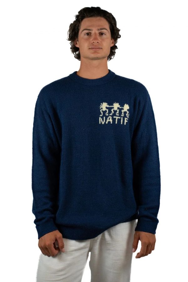 NATIF Pull Jacquard Tribu Bleu