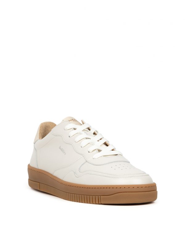 BOBBIES Travis Cuir Blanc Cassé et Ecume