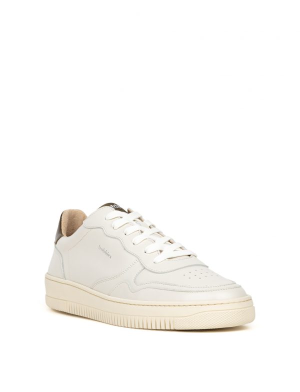 BOBBIES Travis Cuir Blanc Cassé et Kaki Militaire