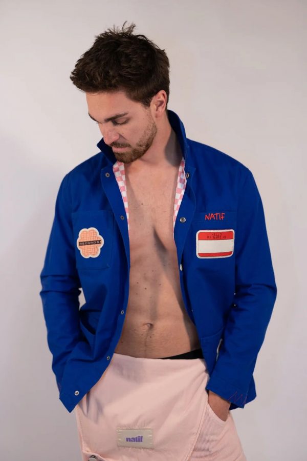 NATIF Veste Worker Records Bleu