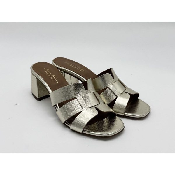 LILILUCE MARTINES Inès Mule Talon Cuir Platine