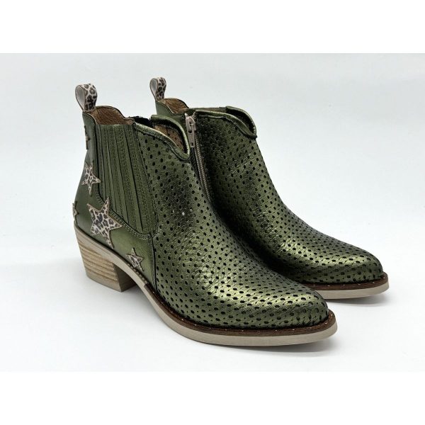 MKD Aria Cuir Perforé Kaki Léopard