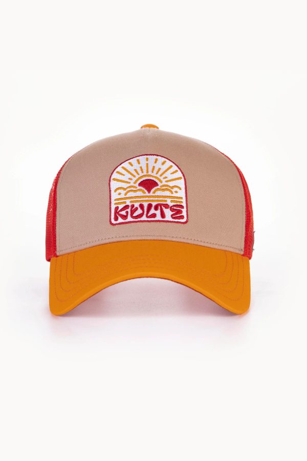 KULTE Cap Motif Travel Beige Orange