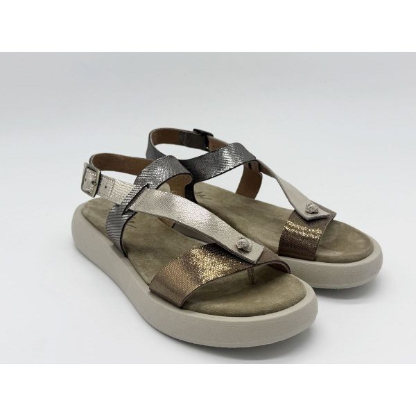 MINKA Klara Cuir Croco Bronze Crème Acier