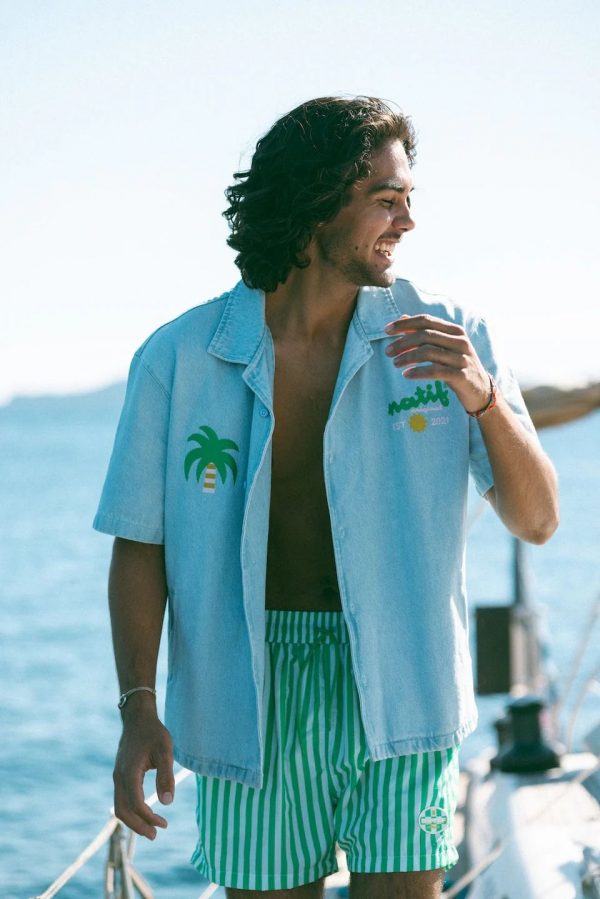 NATIF Overshirt Palm Est 21 Bleu