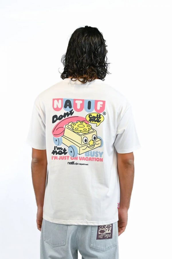 NATIF T-Shirt Just On Vacation Blanc