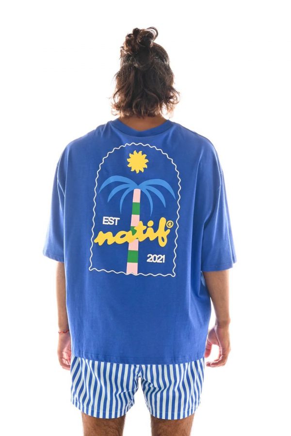 NATIF T-Shirt Palm Est 2021 (Loose) Bleu