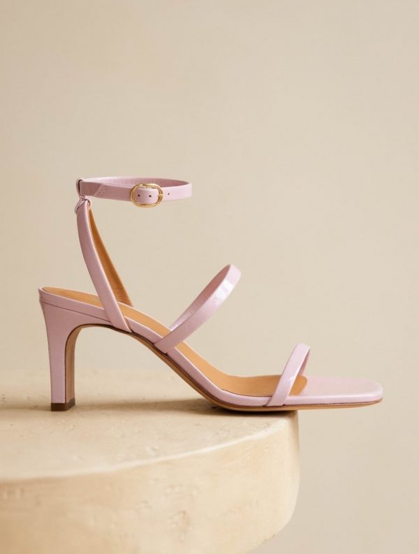 BOBBIES Casey Cuir Vernis Froissé Guimauve