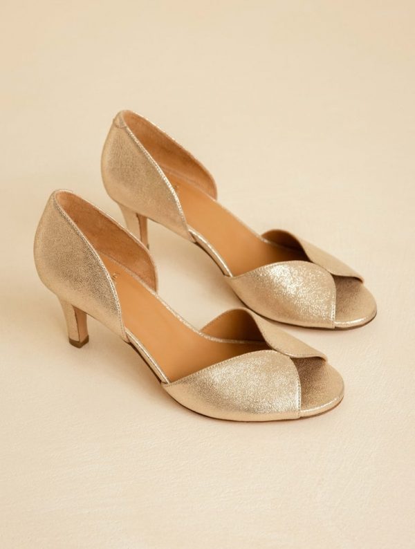 BOBBIES Liz Cuir Lamé Champagne Irisé