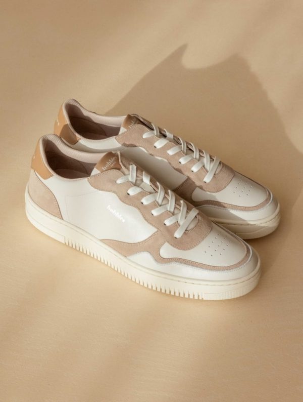 BOBBIES Lewis Cuir Blanc Cassé & Papyrus
