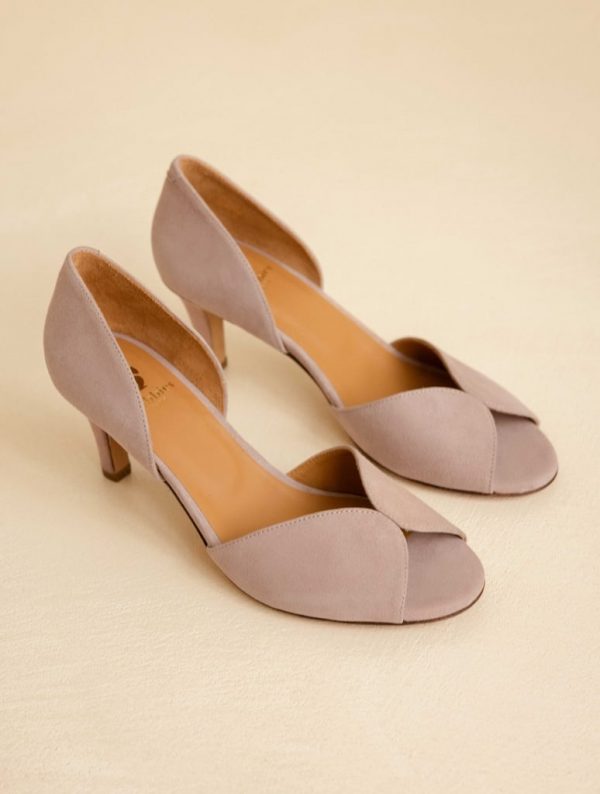 BOBBIES Liz Cuir de Chèvre Suédé Nude Rosé