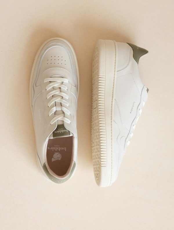 BOBBIES Lewis Cuir Blanc Cassé & Romarin