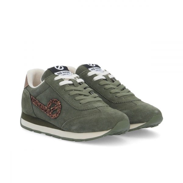 NO NAME City Run Jogger Suède Glitter Olive Brown