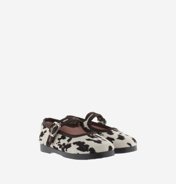 VICTORIA Gong-Fu Ballerine Velours Imprimé Animal Boucles Marron