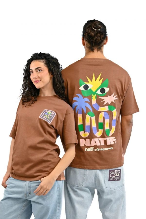 NATIF T-Shirt Snake Marron